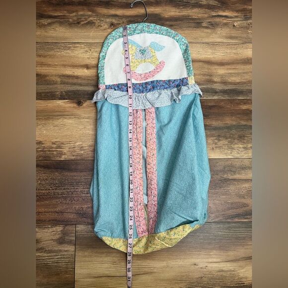 Vintage baby diaper stacker hobby horse patchwork ditsy floral ruffle cottage - Picture 3 of 7